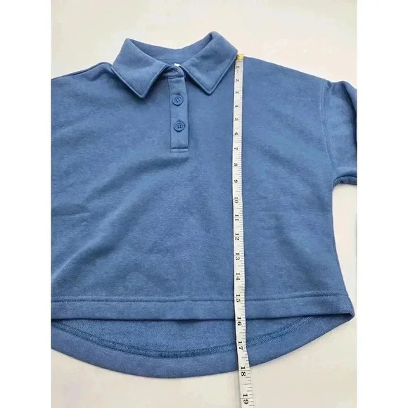 DSG Girl's Size S (8/9) Henley Fleece Top Light Basin Blue NWT - Picture 6 of 8